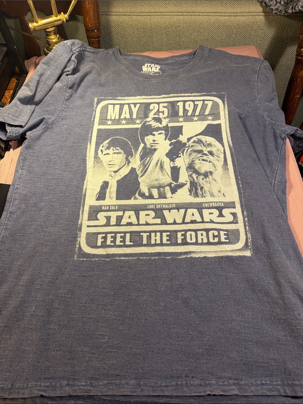 Star Wars Short Sleeve Graphic Tee - Navy with Cream Print